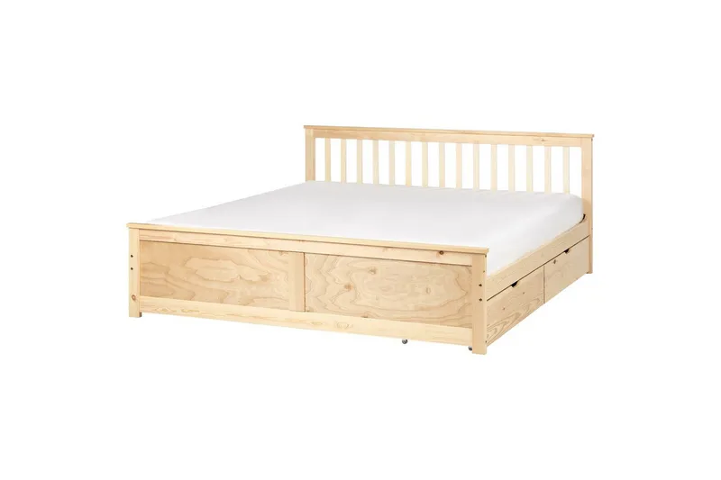 Säng med förvaringslådor Olendon Ljus trä, 180x200 cm, 2 - Ljus trä, 180x200 cm, 2 - Möbler - Sovrum - Sängar - Sängar med förvaring