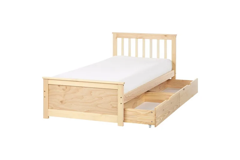 Säng med förvaringslådor Olendon Ljus trä, 90x200 cm, 2 - Ljus trä, 90x200 cm, 2 - Möbler - Sovrum - Sängar - Sängar med förvaring