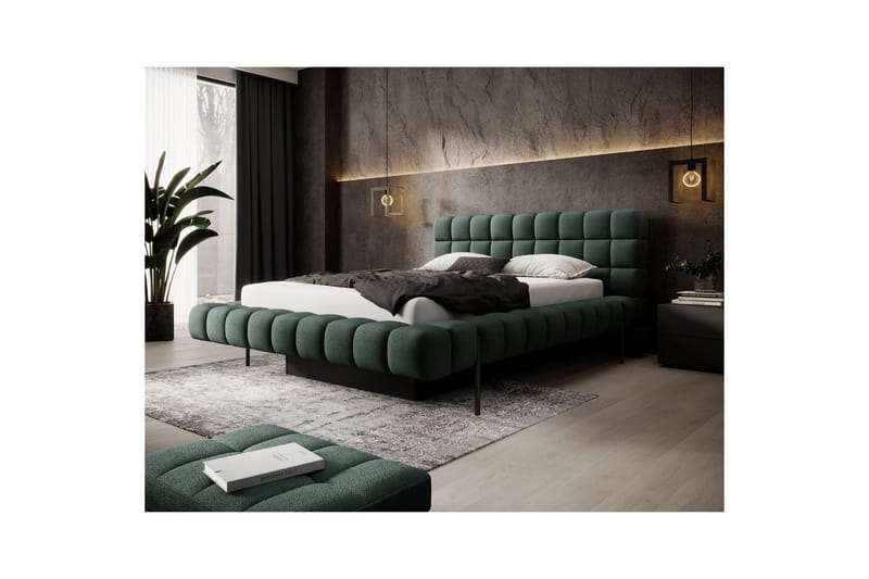 Säng med klädsel Eltap Magentta - 140x200 cm, Amore 35, Grön - Möbler - Sovrum - Sängar - Sängar med förvaring