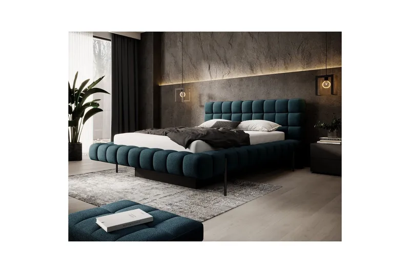 Säng med klädsel Eltap Magentta - 160x200 cm, Amore 40, Blå - Möbler - Sovrum - Sängar - Sängar med förvaring