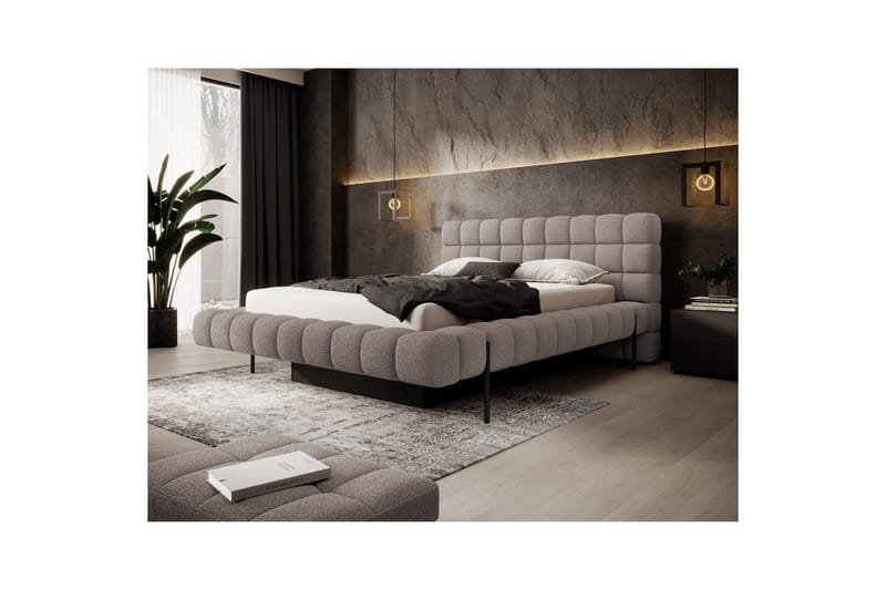 Säng med klädsel Eltap Magentta - 160x200 cm, Jaffray 03, Grå - Möbler - Sovrum - Sängar - Sängar med förvaring