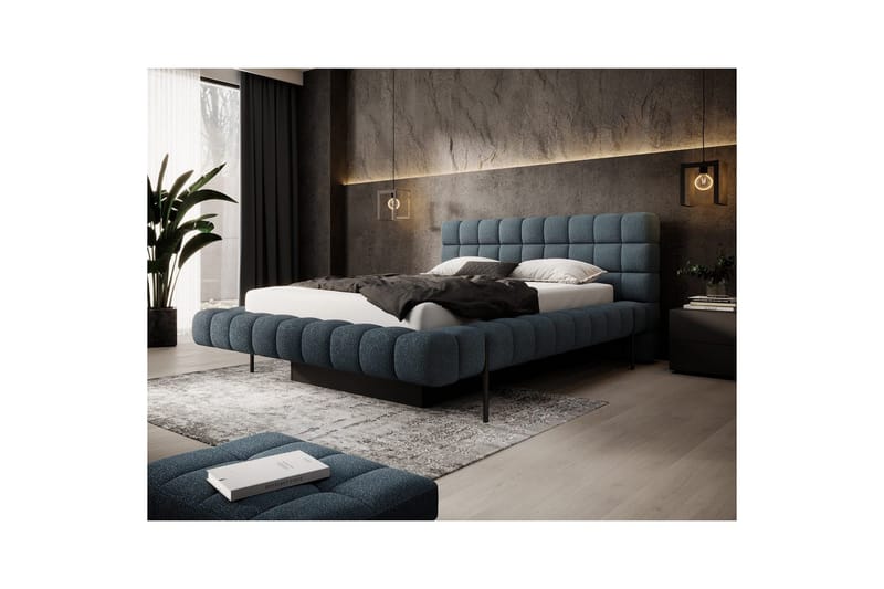 Säng med klädsel Eltap Magentta - 180x200 cm, Jaffray 40, Blå - Möbler - Sovrum - Sängar - Sängar med förvaring