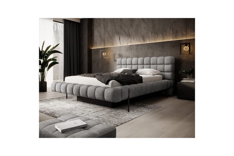 Säng med klädsel Eltap Magentta - 180x200 cm, Touch 03, Grå - Möbler - Sovrum - Sängar - Sängar med förvaring
