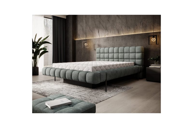 Säng med klädsel Eltap Magentta - 180x200 cm, Touch 100, Blå - Möbler - Sovrum - Sängar - Sängar med förvaring