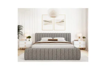 Säng med stoppning Eltap Carilla med metallram/gaslyft/förvaring - Coralline 03, Grå, 140x200 cm - Möbler - Sovrum - Sängar - Sängar med förvaring