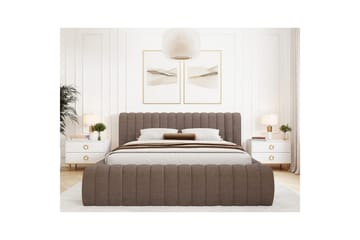 Säng med stoppning Eltap Carilla med metallram/gaslyft/förvaring - Tonall 22, Brun, 160x200 cm - Möbler - Sovrum - Sängar - Sängar med förvaring