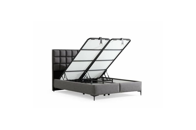 Sängbotten & Sänggavel för Enkel Säng Sube Grå - 100 x 38 x 200 cm - Möbler - Sovrum - Sängar - Enkelsängar