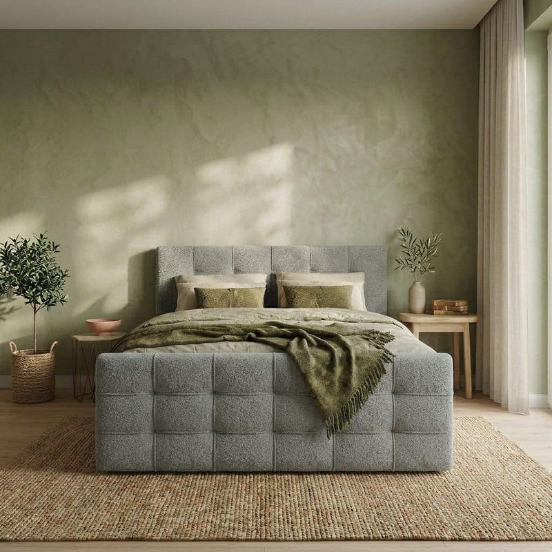 Sängpaket Kontinentalsäng Elvros 140x200 cm med Lyftförvaring - Betonggrå - Möbler - Sovrum - Sängar - Kontinentalsängar