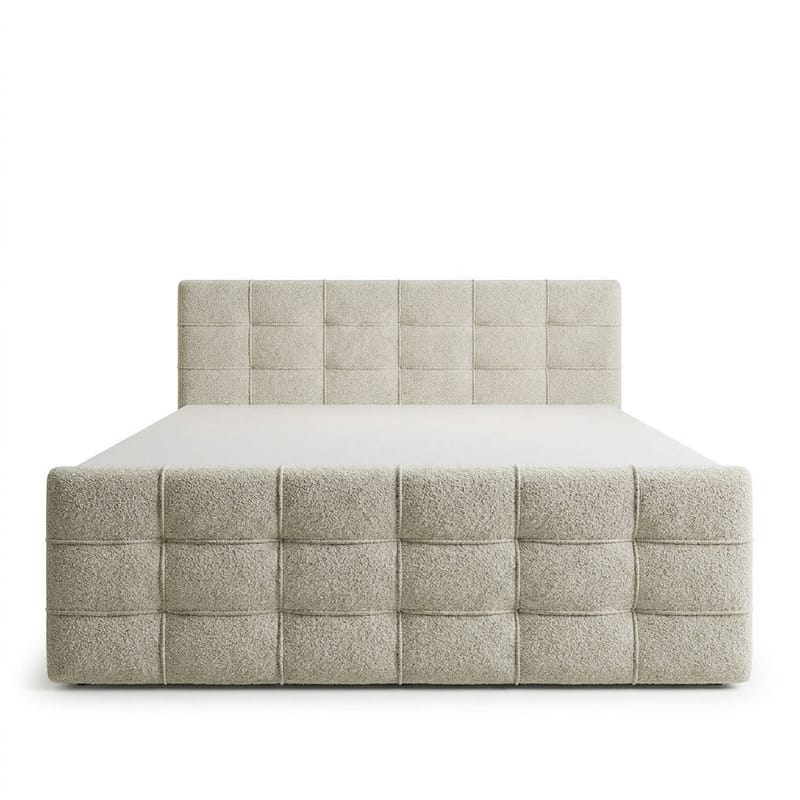 Sängpaket Kontinentalsäng Elvros 160x200 cm med Lyftförvaring - Krämfärgad écru / ljusbeige - Möbler - Sovrum - Sängar - Kontinentalsängar