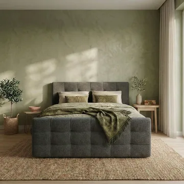 Sängpaket Kontinentalsäng Elvros 180x200 cm med Lyftförvaring - Antracit/Mycket mörk grafit - Möbler - Sovrum - Sängar - Kontinentalsängar