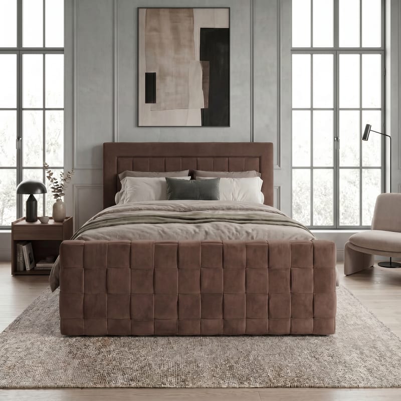 Sängpaket Kontinentalsäng Ryven 160x200 cm med Lyftförvaring - choklad/mörkbrun/mocka - Möbler - Sovrum - Sängar - Kontinentalsängar
