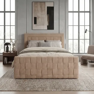 Sängpaket Kontinentalsäng Ryven 180x200 cm med Lyftförvaring - kamelfärgad/karamell/guldbeige - Möbler - Sovrum - Sängar - Kontinentalsängar