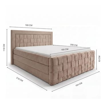 Sängpaket Kontinentalsäng Ryven 180x200 cm med Lyftförvaring - varm beige/latte - Möbler - Sovrum - Sängar - Kontinentalsängar