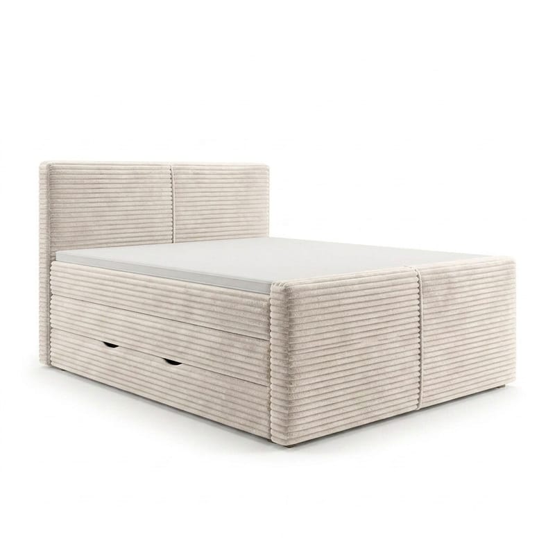 Sängpaket Kontinentalsäng Sorvin 140x200 cm med Lyftförvaring, Gräddvit / écru / elfenben