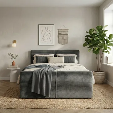 Sängpaket Kontinentalsäng Sorvin 180x200 cm med Lyftförvaring - Grafitgrå/Mörkgrå - Möbler - Sovrum - Sängar - Kontinentalsängar