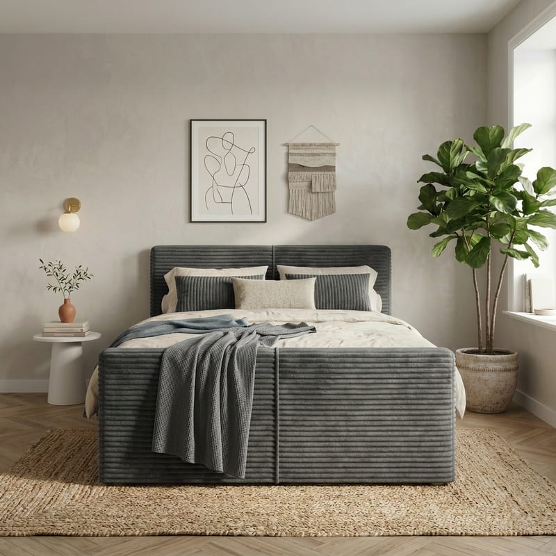 Sängpaket Kontinentalsäng Sorvin 180x200 cm med Lyftförvaring - Grafitgrå/Mörkgrå - Möbler - Sovrum - Sängar - Kontinentalsängar