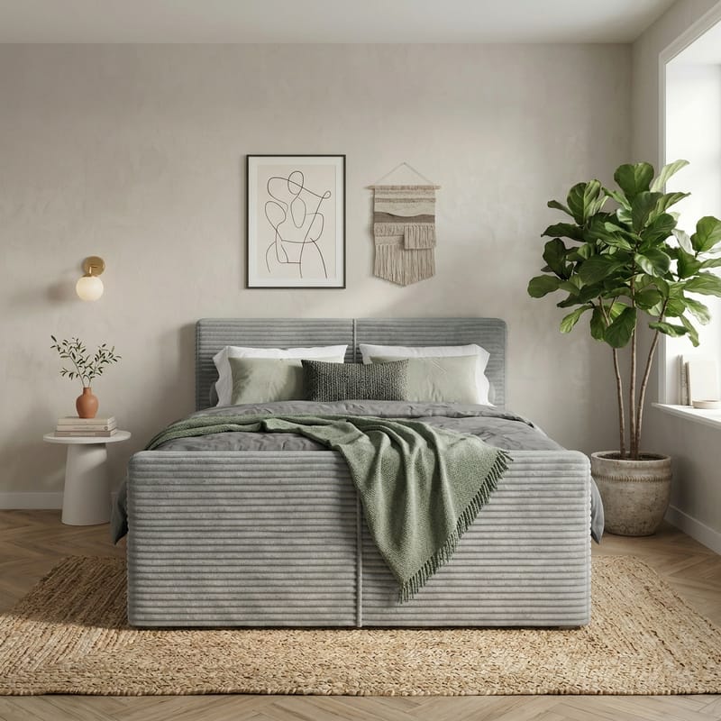 Sängpaket Kontinentalsäng Sorvin 180x200 cm med Lyftförvaring - Ljusgrå - Möbler - Sovrum - Sängar - Kontinentalsängar