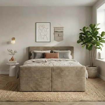 Sängpaket Kontinentalsäng Sorvin 180x200 cm med Lyftförvaring - Varm beige - Möbler - Sovrum - Sängar - Kontinentalsängar