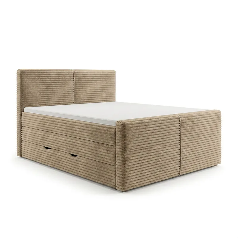 Sängpaket Kontinentalsäng Sorvin 180x200 cm med Lyftförvaring, Varm beige