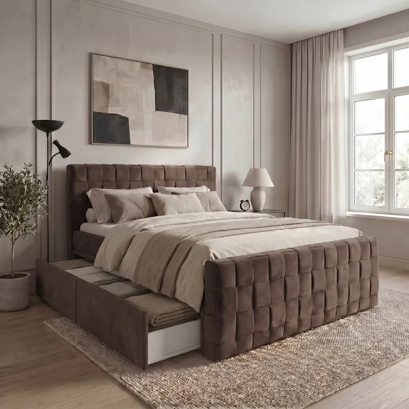 Sängpaket Kontinentalsäng Tyrosen 140x200 cm med Lådförvaring - mörk espresso - Möbler - Sovrum - Sängar - Kontinentalsängar