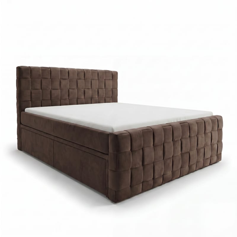 Sängpaket Kontinentalsäng Tyrosen 140x200 cm med Lådförvaring, mörk espresso