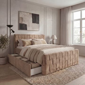 Sängpaket Kontinentalsäng Tyrosen 160x200 cm med Lådförvaring - kamel - Möbler - Sovrum - Sängar - Kontinentalsängar