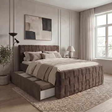 Sängpaket Kontinentalsäng Tyrosen 160x200 cm med Lådförvaring - mörk espresso - Möbler - Sovrum - Sängar - Kontinentalsängar