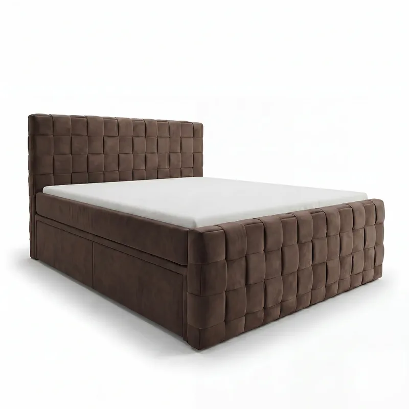 Sängpaket Kontinentalsäng Tyrosen 160x200 cm med Lådförvaring, mörk espresso