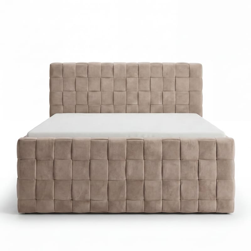 Sängpaket Kontinentalsäng Tyrosen 160x200 cm med Lådförvaring - Varm beige - Möbler - Sovrum - Sängar - Kontinentalsängar