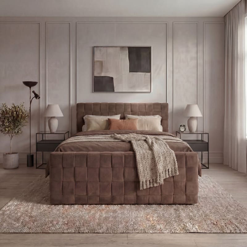 Sängpaket Kontinentalsäng Tyrosen 180x200 cm med Lådförvaring - chokladbrun - Möbler - Sovrum - Sängar - Kontinentalsängar