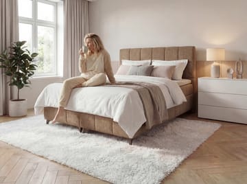 Sängpaket Kontinentalsäng Vyrosen 140x200 cm med Lyftförvaring - beige - Möbler - Sovrum - Sängar - Kontinentalsängar