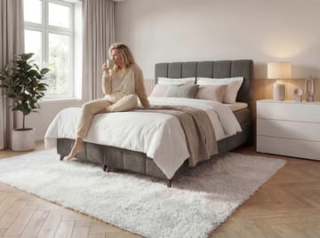 Sängpaket Kontinentalsäng Vyrosen 140x200 cm med Lyftförvaring - grå - Möbler - Sovrum - Sängar - Kontinentalsängar