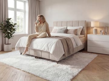 Sängpaket Kontinentalsäng Vyrosen 140x200 cm med Lyftförvaring - krämbeige - Möbler - Sovrum - Sängar - Kontinentalsängar