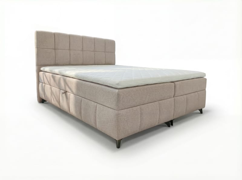 Sängpaket Kontinentalsäng Vyrosen 140x200 cm med Lyftförvaring, krämbeige
