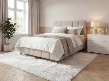 Sängpaket Kontinentalsäng Vyrosen 180x200 cm med Lyftförvaring - krämbeige - Möbler - Sovrum - Sängar - Kontinentalsängar