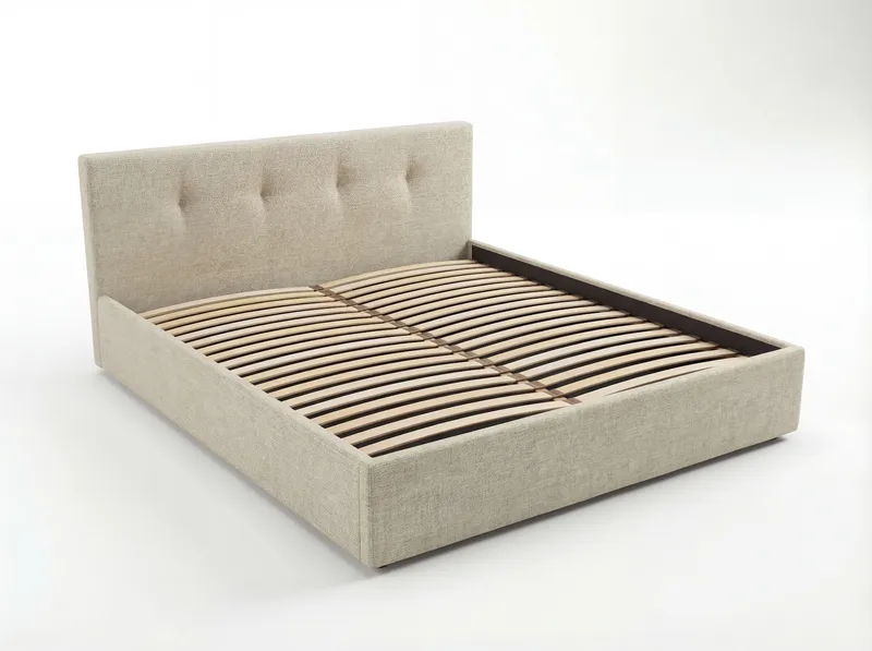 Sängram Deylinor 140x200 cm med Lyftförvaring, beige