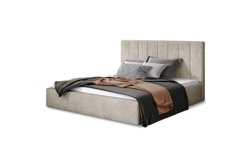 Sängram med stoppning Eltap Audrey fr. stål, Dora 21, Beige, 160x200 cm