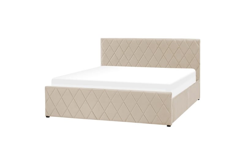 Sängram Säng med förvaring Rochefort Beige 160x200 - Möbler - Sovrum - Sängram & sängstomme