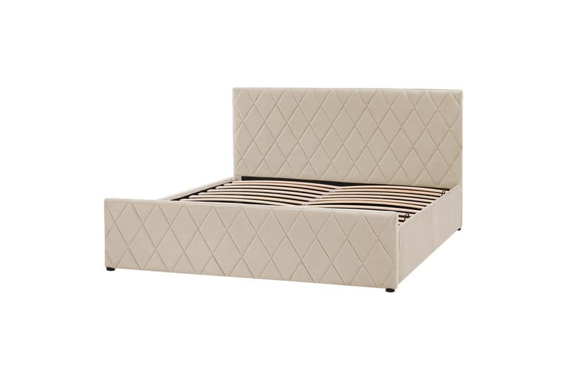 Sängram Säng med förvaring Rochefort Beige 160x200 - Möbler - Sovrum - Sängram & sängstomme