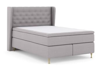 Select No 4 Komplett Sängpaket 140x200 Fast - Ljusgrå/Guld - Möbler - Sovrum - Sängar - Komplett Sängpaket