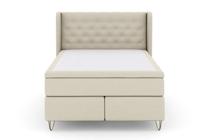 Select No 4 Komplett Sängpaket 140x200 Medium - Beige/Metall V-form - Möbler - Sovrum - Sängar - Komplett Sängpaket