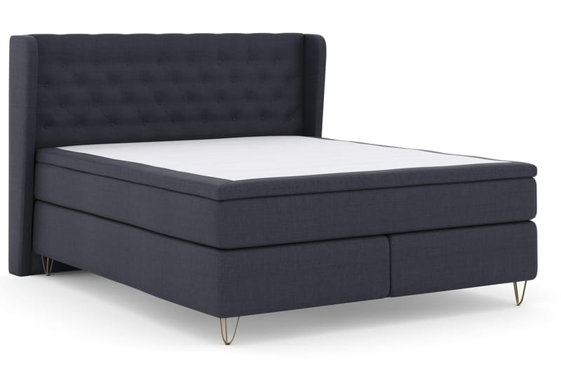 Select No 4 Komplett Sängpaket 180x200 Fast - Blå/Metall V-form - Möbler - Sovrum - Sängar - Komplett Sängpaket