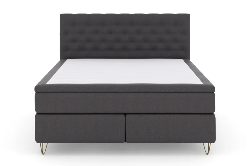 Select No 4 Kontinentalsäng 210x210 Medium, Mörkgrå/Metall V-Form