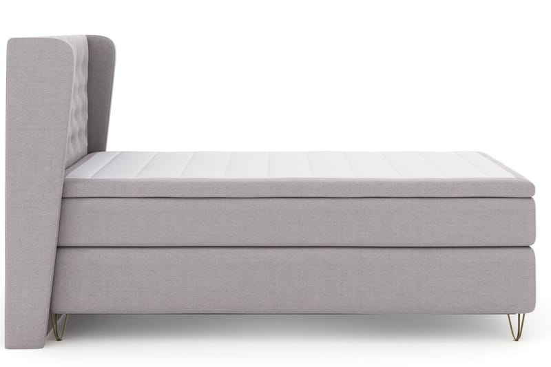 Select No 5 Komplett Sängpaket 120x200 Fast Latex, Ljusgrå/Metall V-form