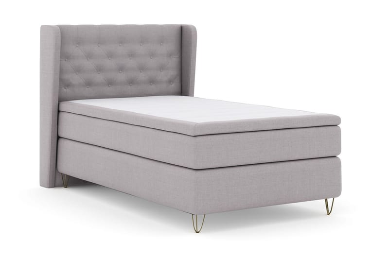 Select No 5 Komplett Sängpaket 120x200 Fast Latex - Ljusgrå/Metall V-form - Möbler - Sovrum - Sängar - Komplett Sängpaket