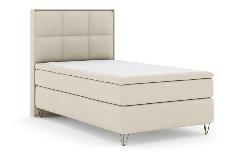 Select No 5 Komplett Sängpaket 120x200 Fast Watergel - Beige/Metall V-form - Möbler - Sovrum - Sängar - Komplett Sängpaket