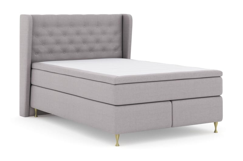 Select No 5 Komplett Sängpaket 140x200 Fast/Medium Watergel - Ljusgrå/Guld - Möbler - Sovrum - Sängar - Komplett Sängpaket