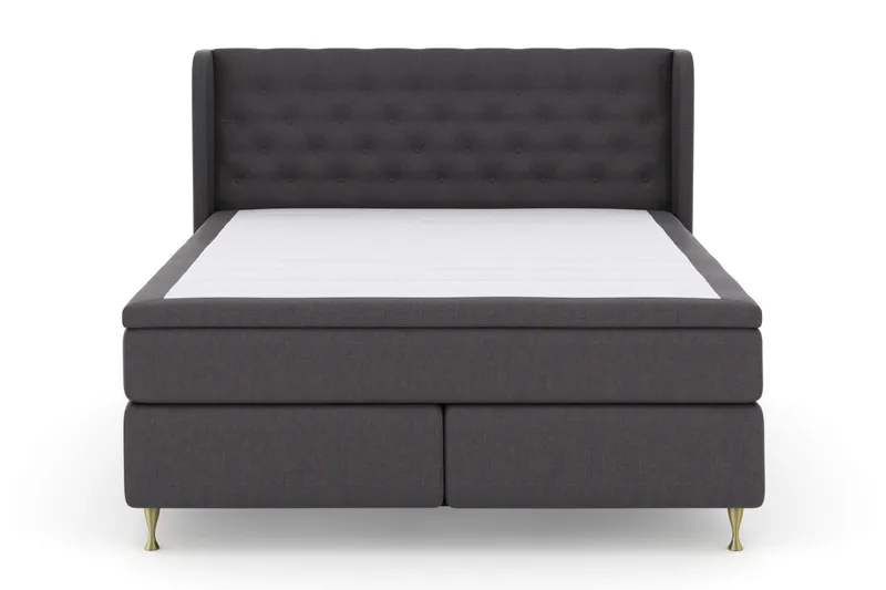 Select No 5 Komplett Sängpaket 160x200 Fast Watergel, Mörkgrå/Guld