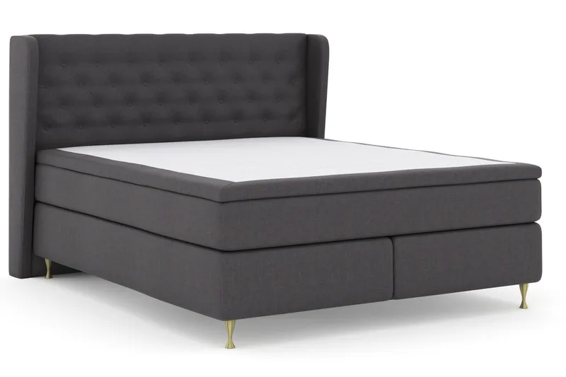 Select No 5 Komplett Sängpaket 160x200 Fast Watergel - Mörkgrå/Guld - Möbler - Sovrum - Sängar - Komplett Sängpaket