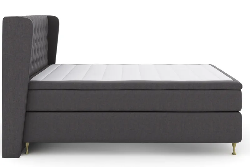 Select No 5 Komplett Sängpaket 160x200 Fast Watergel - Mörkgrå/Guld - Möbler - Sovrum - Sängar - Komplett Sängpaket